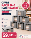 Pack 6 + 1 sac de rangement gratuit – Format Medium 50 × 40 × 30 cm