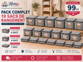 Pack complet de 19 sacs de rangement – 3 dimensions